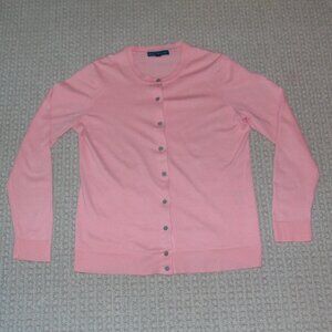 KAREN SCOTT PINK CARDIGAN SWEATER - SMALL